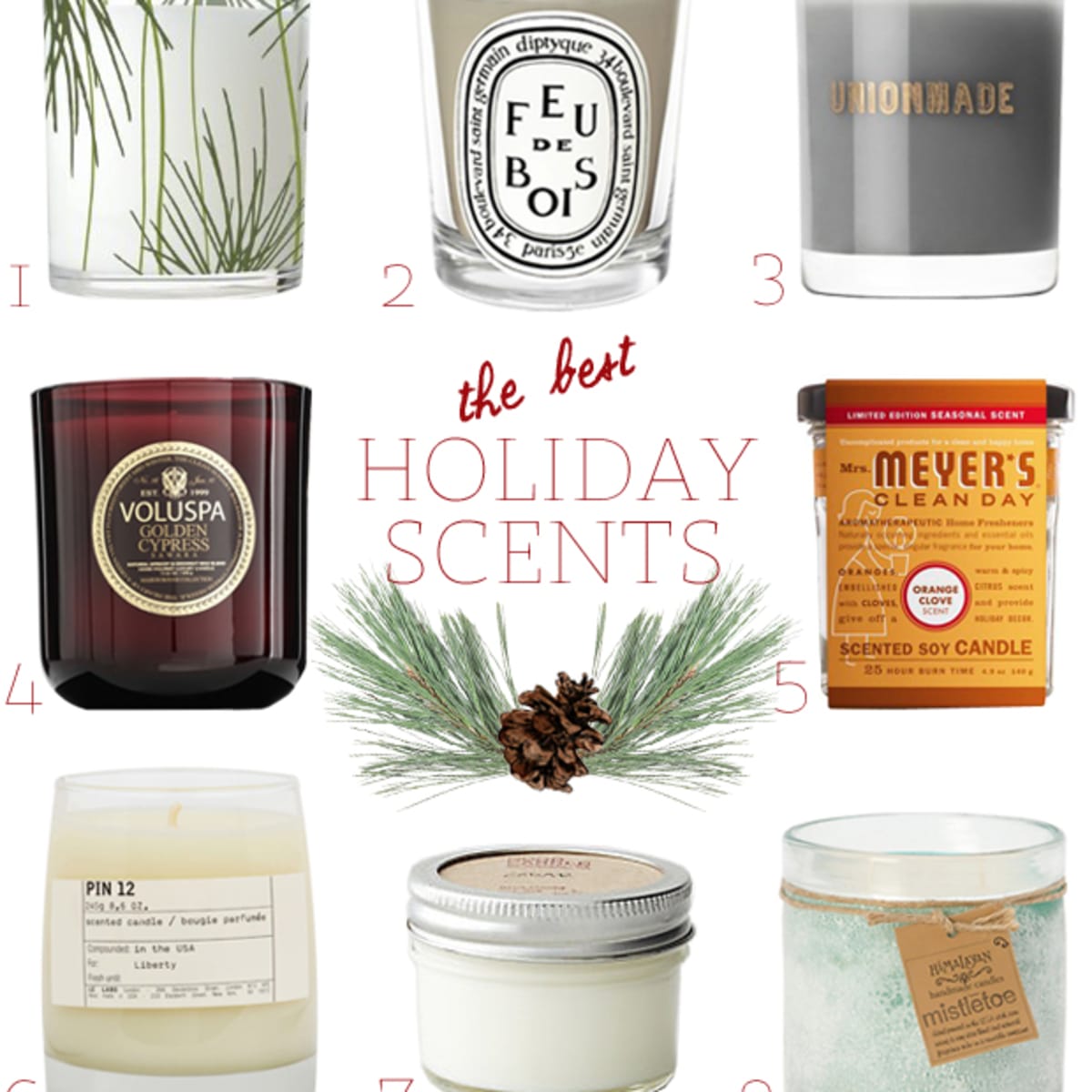 holiday scented candles