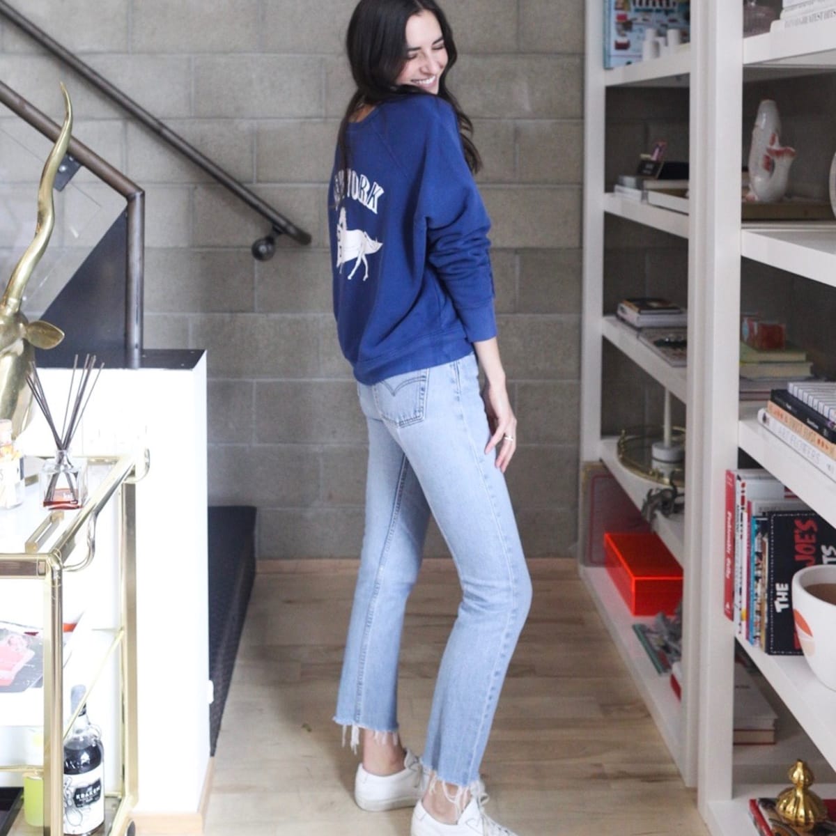 Vintage top jeans outfit