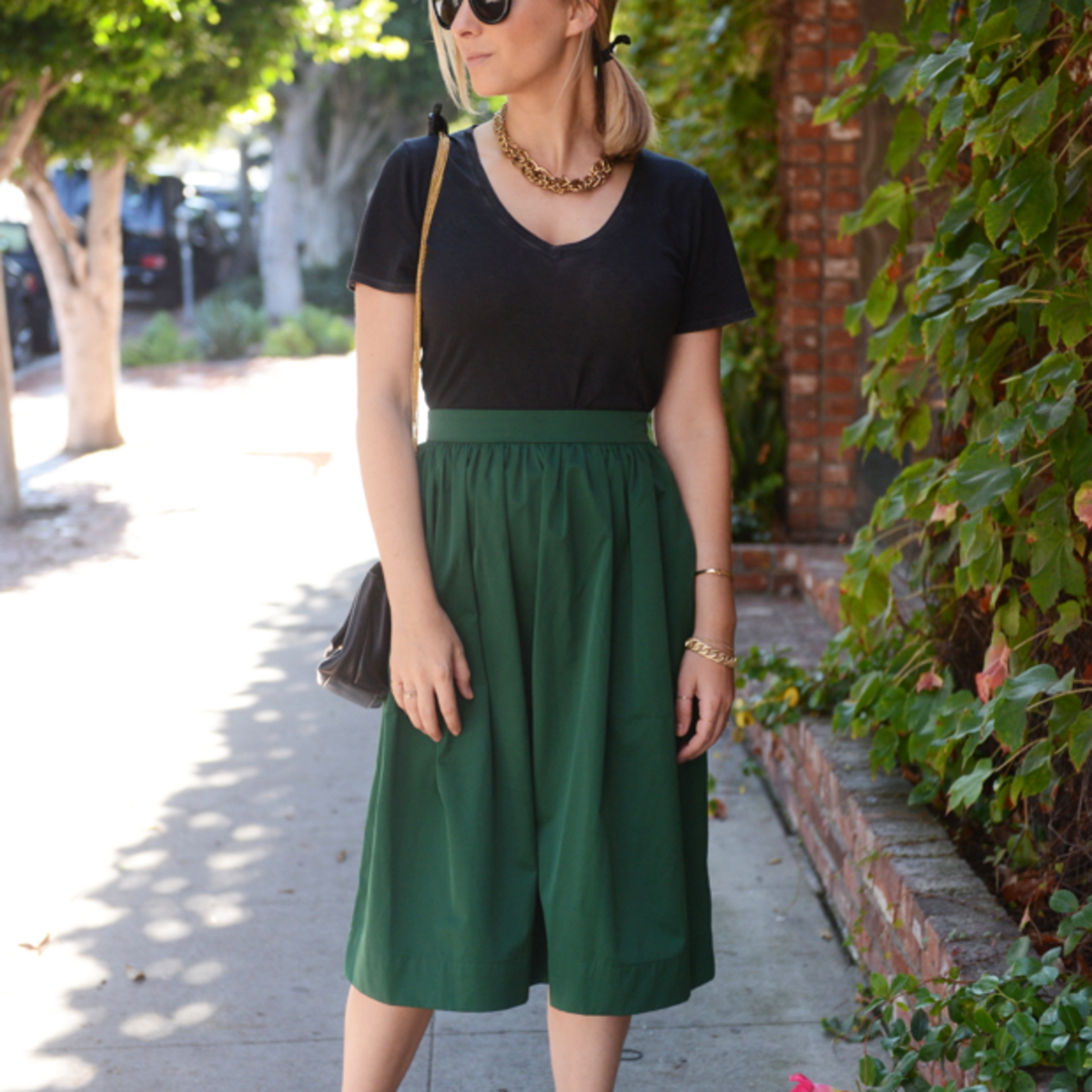 Emerald green skirt clearance outfit