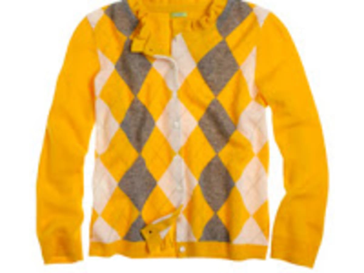 Yellow argyle sweater hot sale