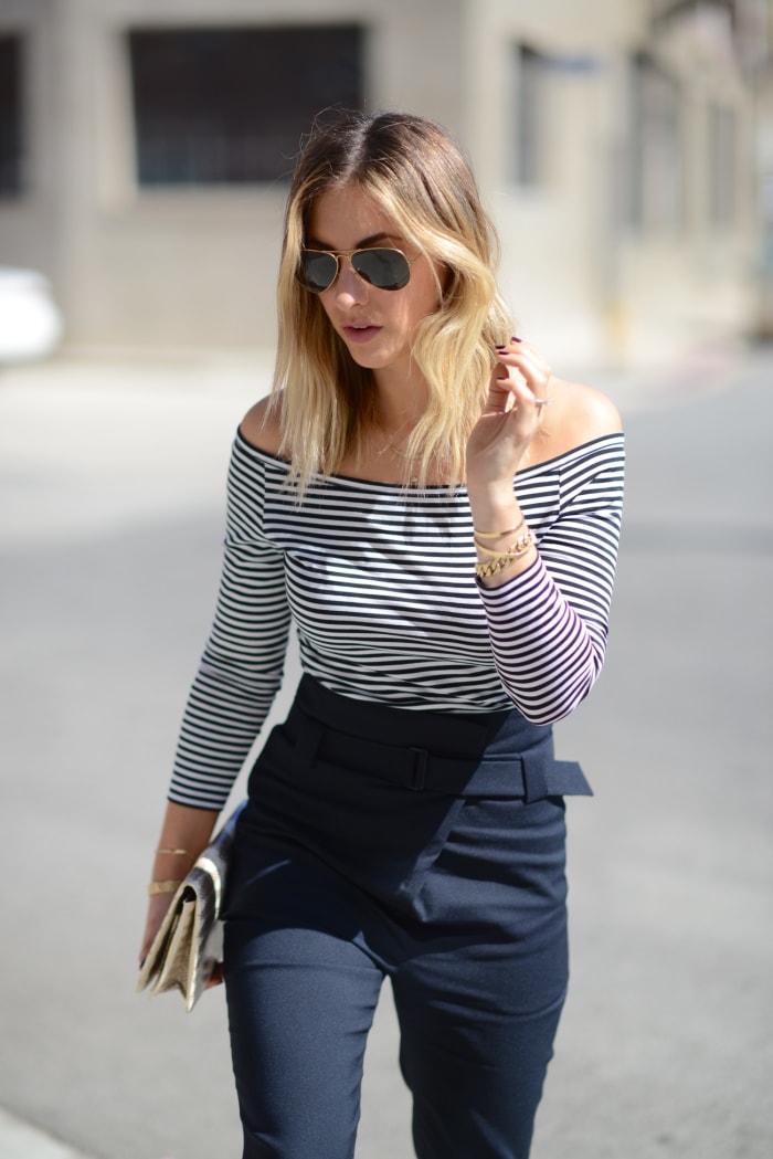 Off The Shoulder Stripes - Cupcakes & Cashmere