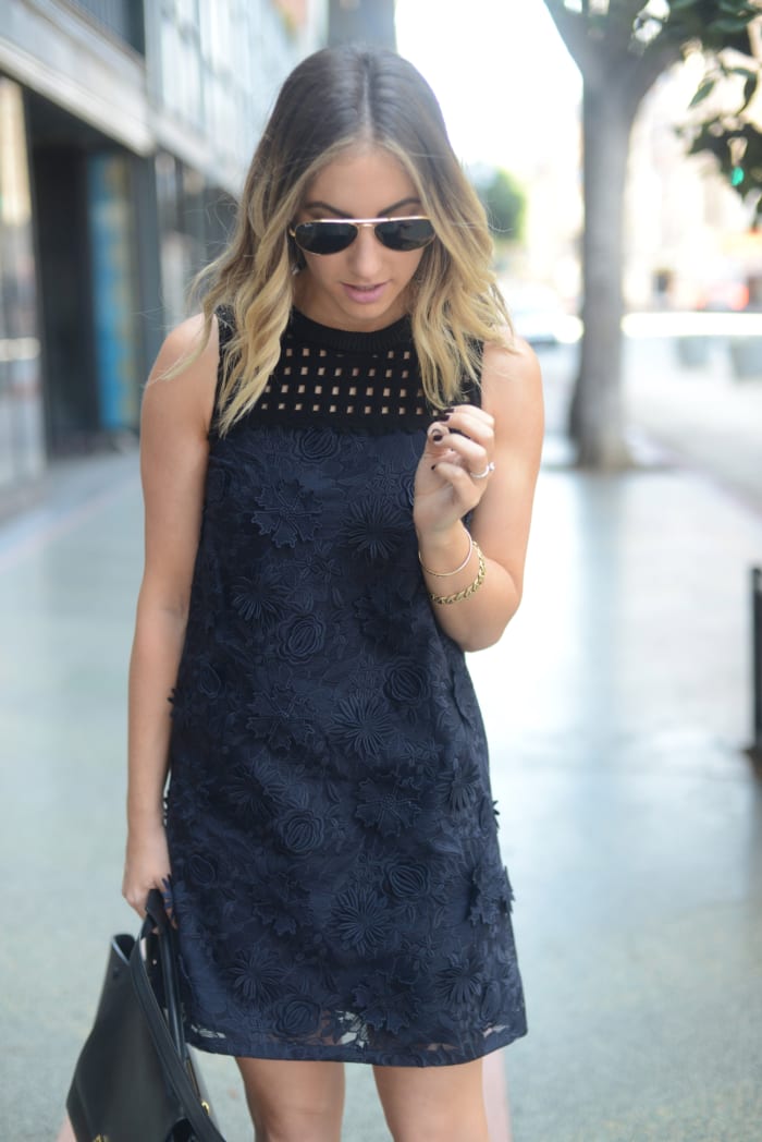 Black and Navy Shift Dress - Cupcakes & Cashmere