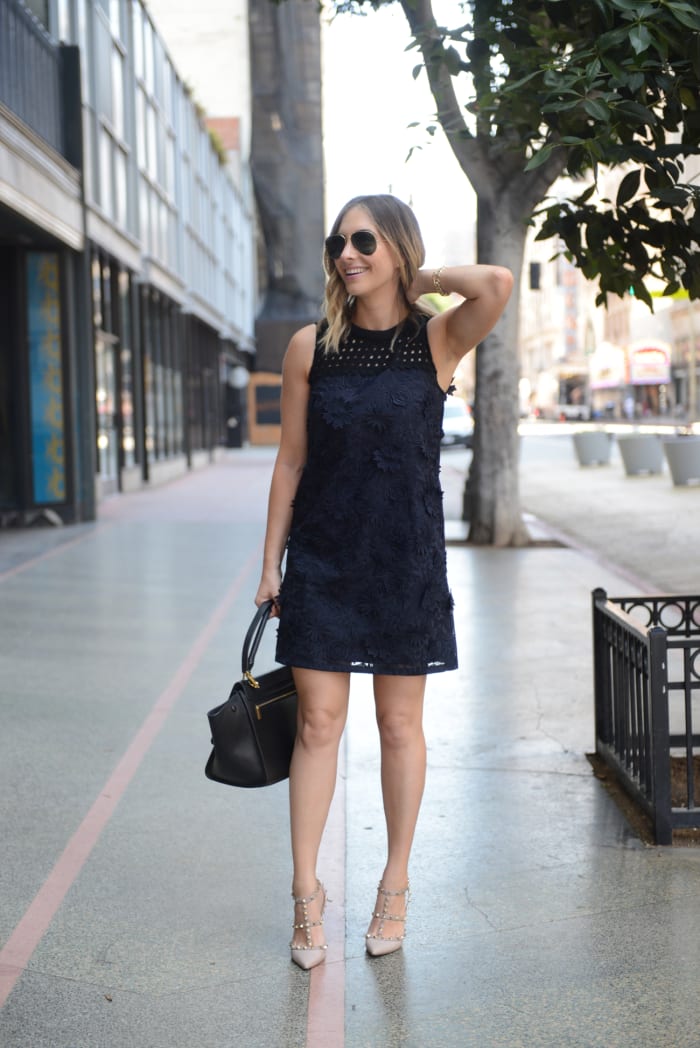 Black and Navy Shift Dress - Cupcakes & Cashmere