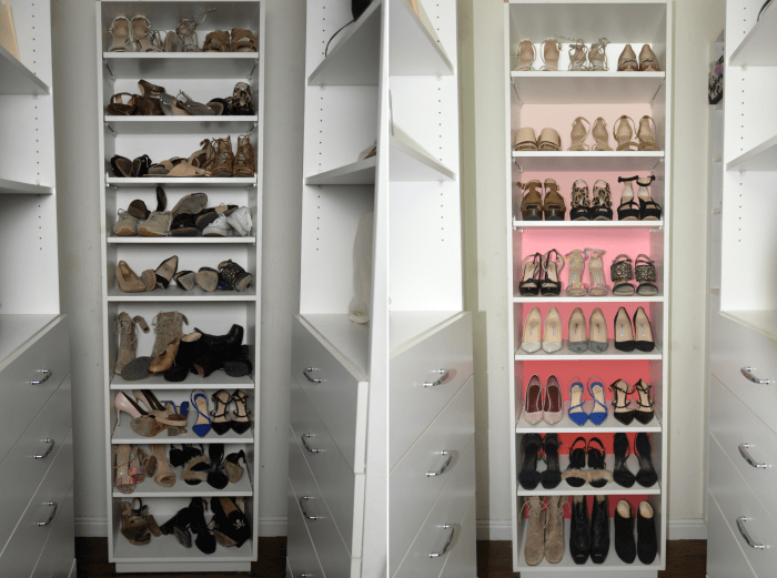 How to Create an Ombre Shoe Wall to Make Your Closet Pop - Cupcakes ...