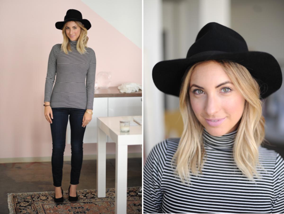 Thursday: Cuyana Hat, Cotton On Top, AG Jeans (similar here), A Détacher Shoes, Topshop 'Saint' Lipstick