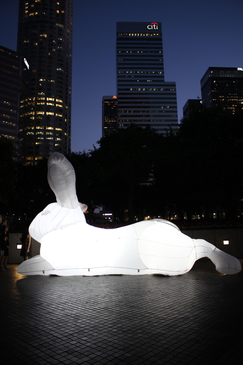 {Rabbits took over Downtown L.A. last week for Amanda Parer's exhibit, Intrude}
