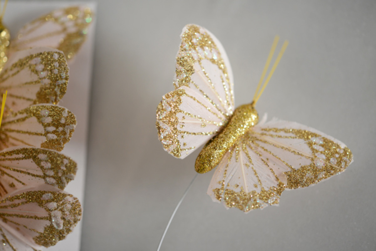  {Butterfly gift toppers from the Flower Mart in my favorite color combination}