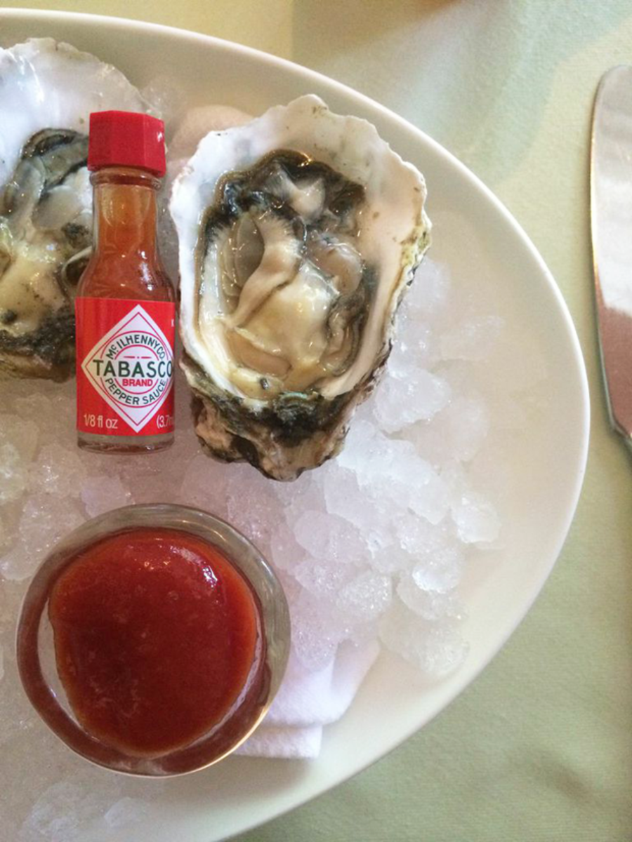  {Oysters with the cutest Tabasco sauce}