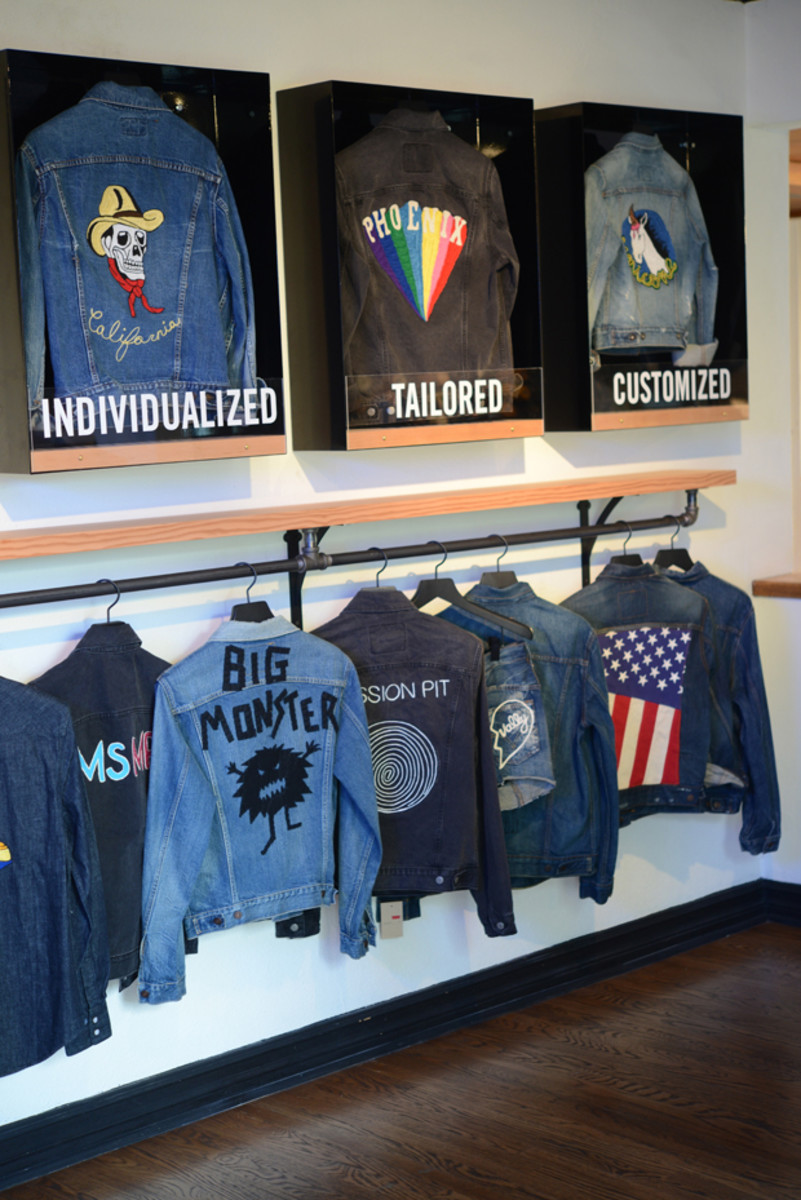  {Custom Levi's band jackets at their Los Angeles showroom}