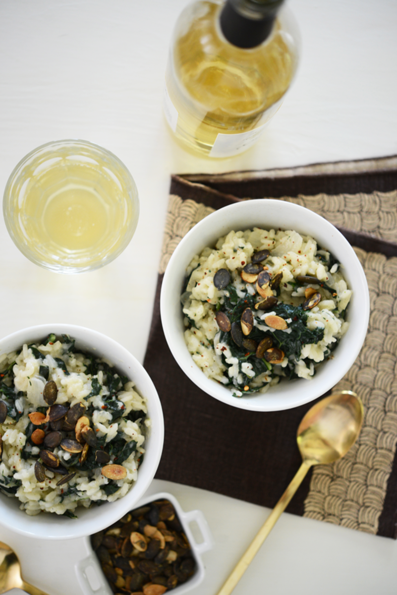 Tuscan Kale and Pumpkin Seed Risotto - Cupcakes & Cashmere