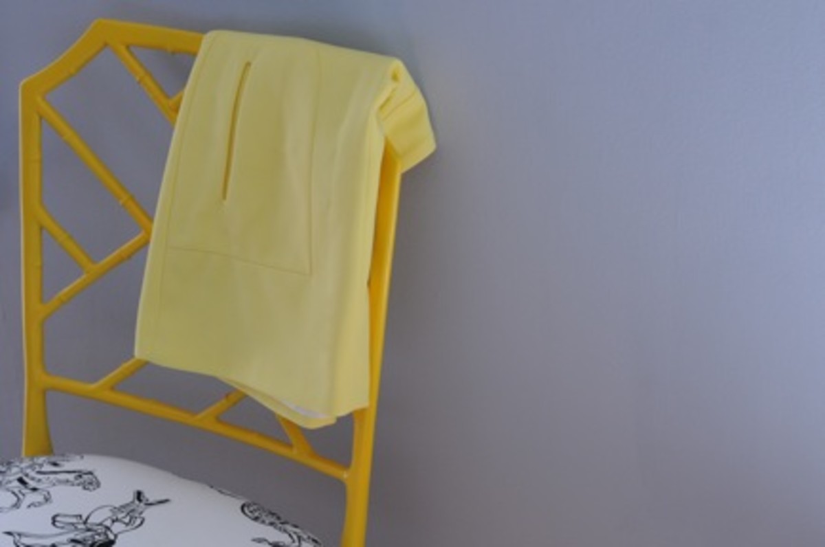  {Citrus hues in the bedroom: re-done chair + Zara skirt}