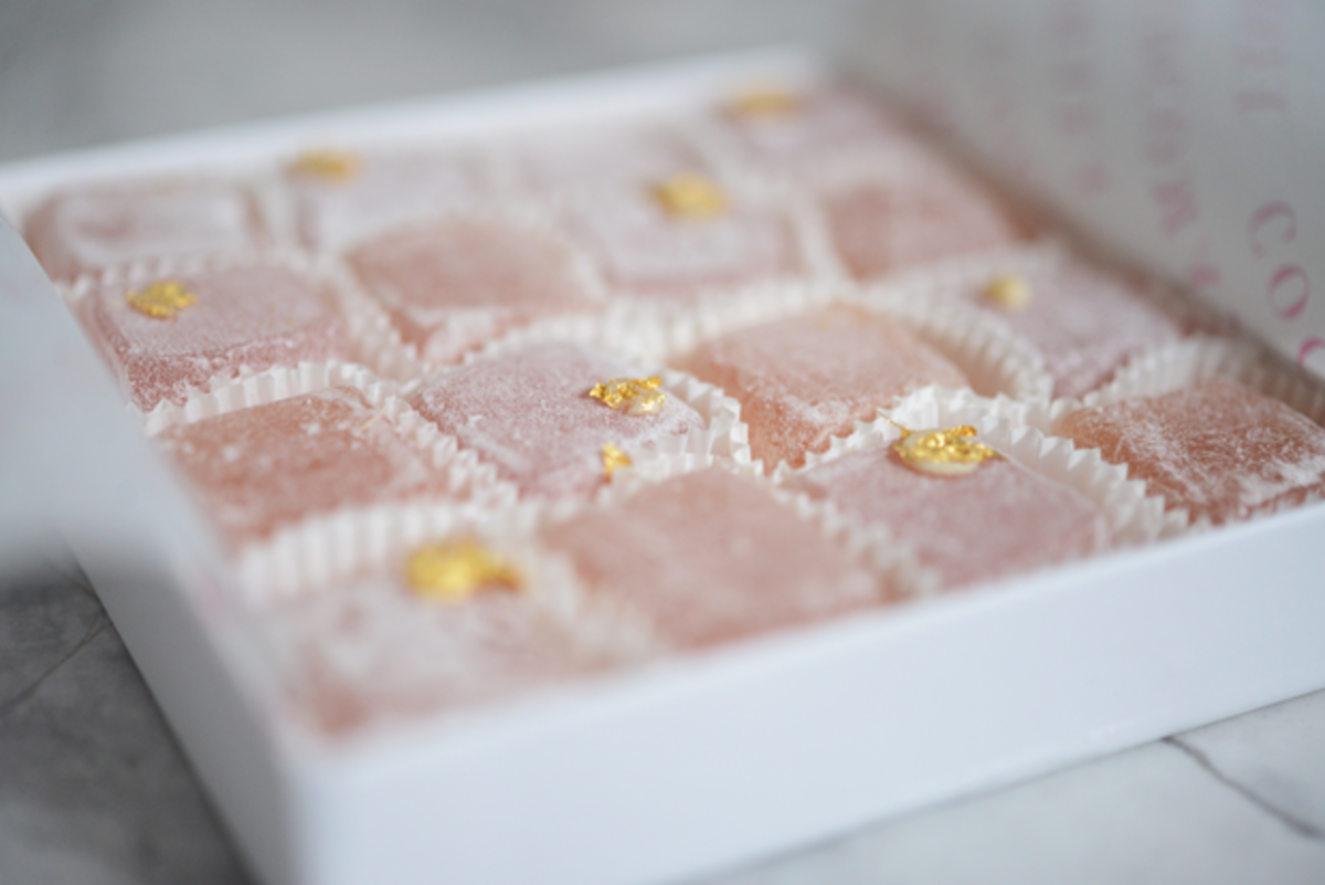 {Beautiful rose candies with edible gold}