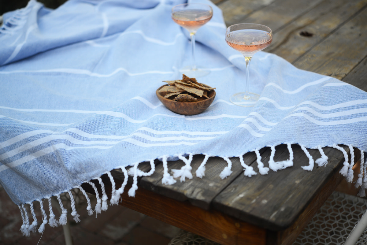 {Rosé, chips, and my favorite turkish towel}