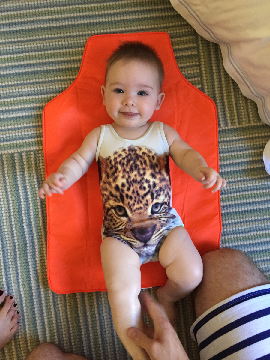 { Sloan's first swimsuit moment}