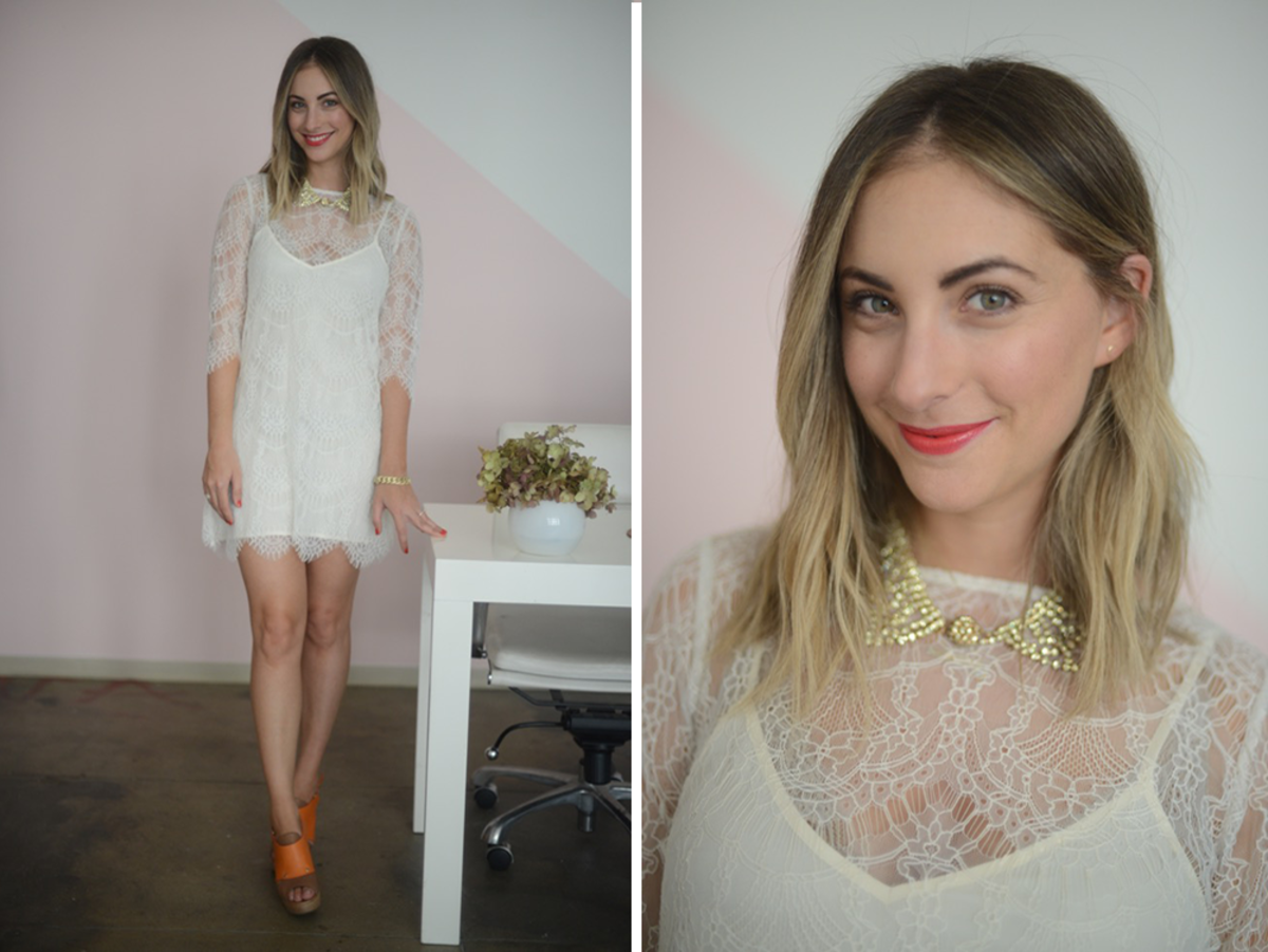 {Friday: Cupcakes and Cashmere Dress, Marni Sandals, Pinko Necklace, Topshop 'Honk' Lipstick}