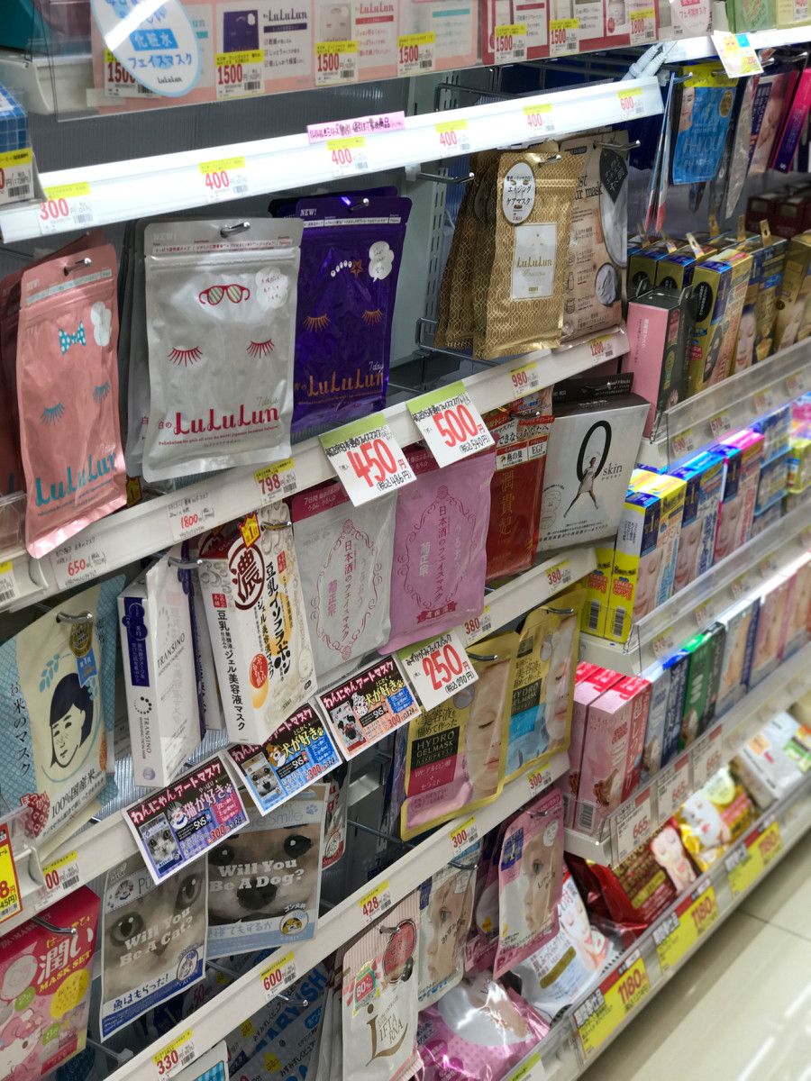 Face mask selection at a drugstore