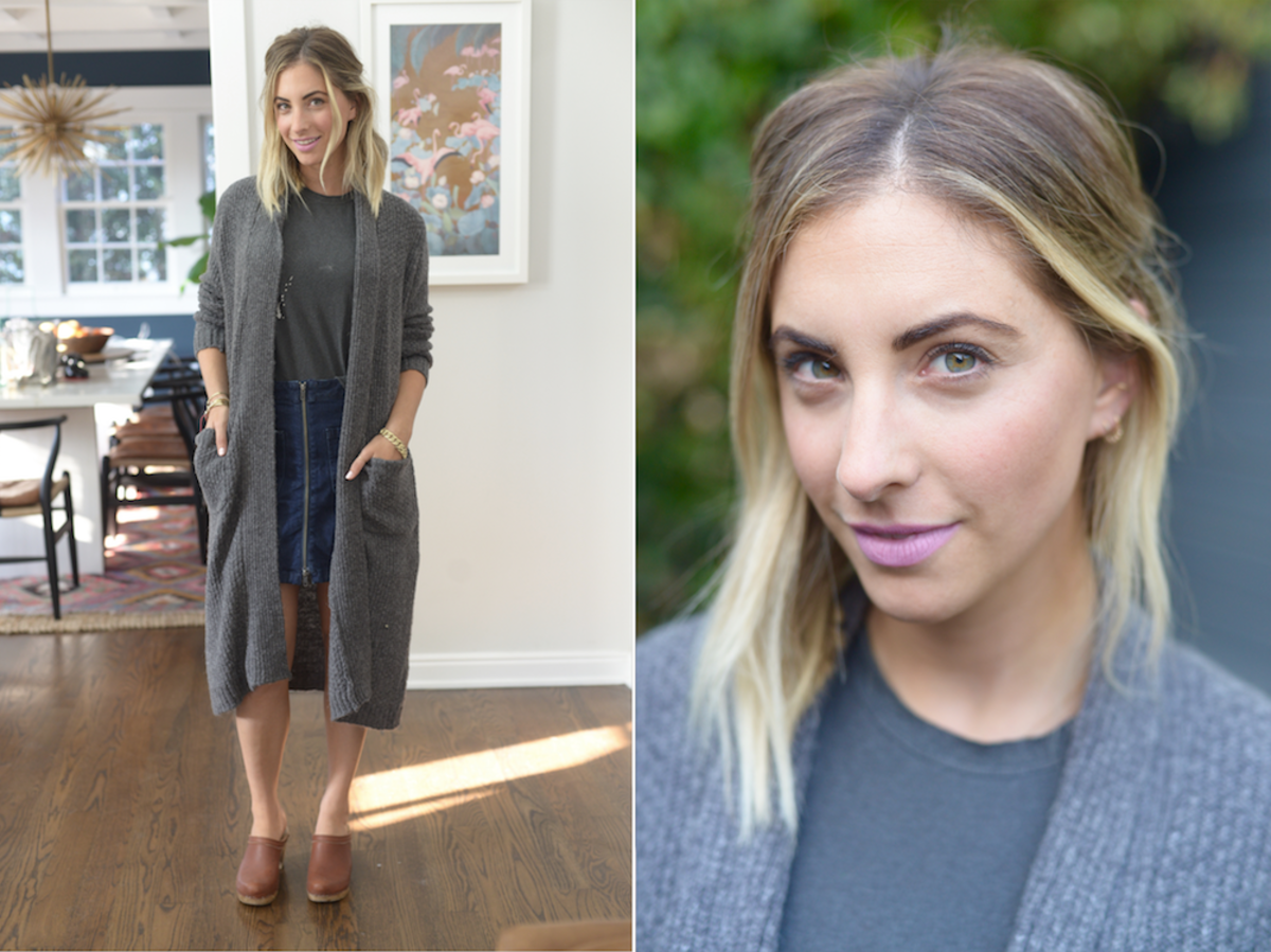 Tuesday: Topshop Tank Top (similar here), Cupcakes and Cashmere Sweater (similar here), Madewell Skirt, No. 6 Clogs (similar here), MAC 'Snob' Lipstick