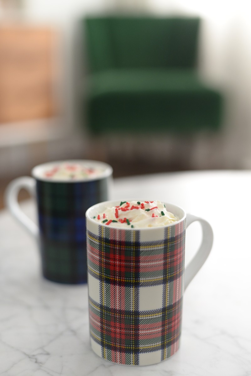 {First hot chocolate of the season, with red and green sprinkles of course}