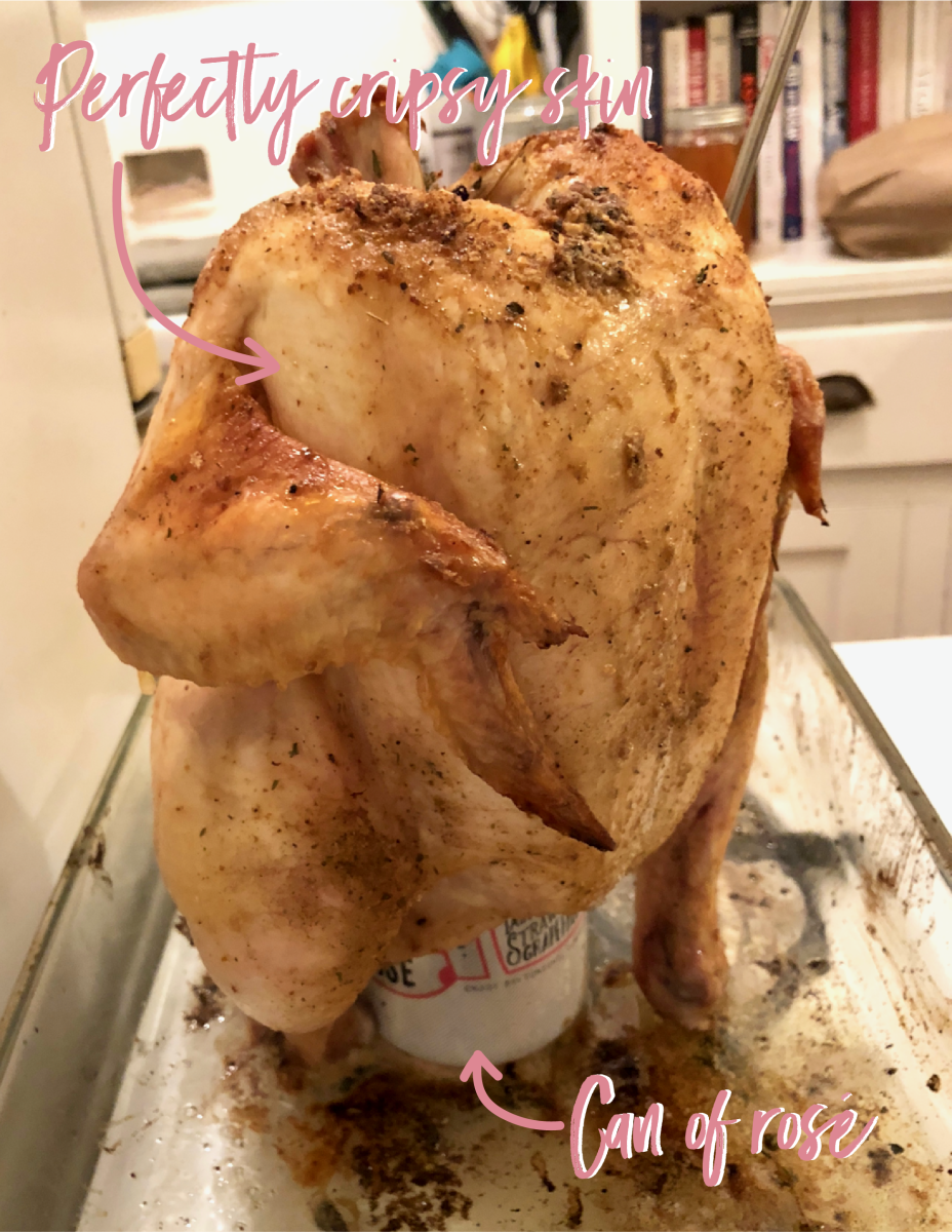 My rosé can chicken (not styled, but so delicious!) 