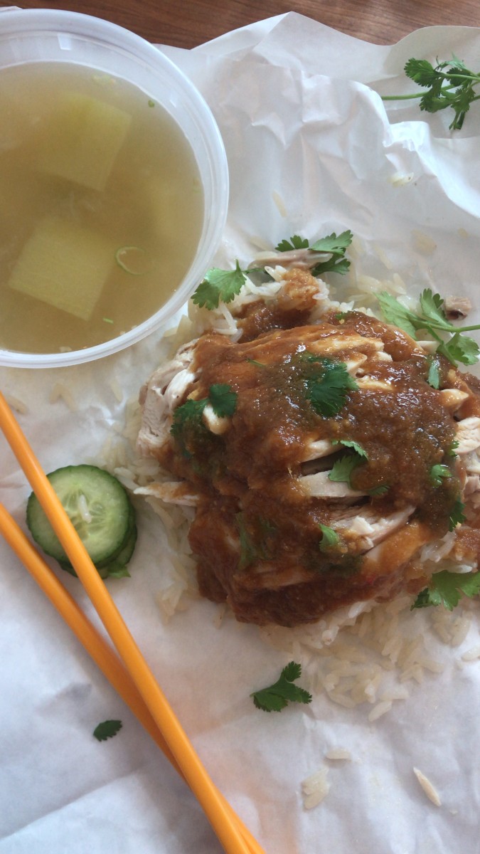 Chicken and rice at Nong's Khao Man Gai