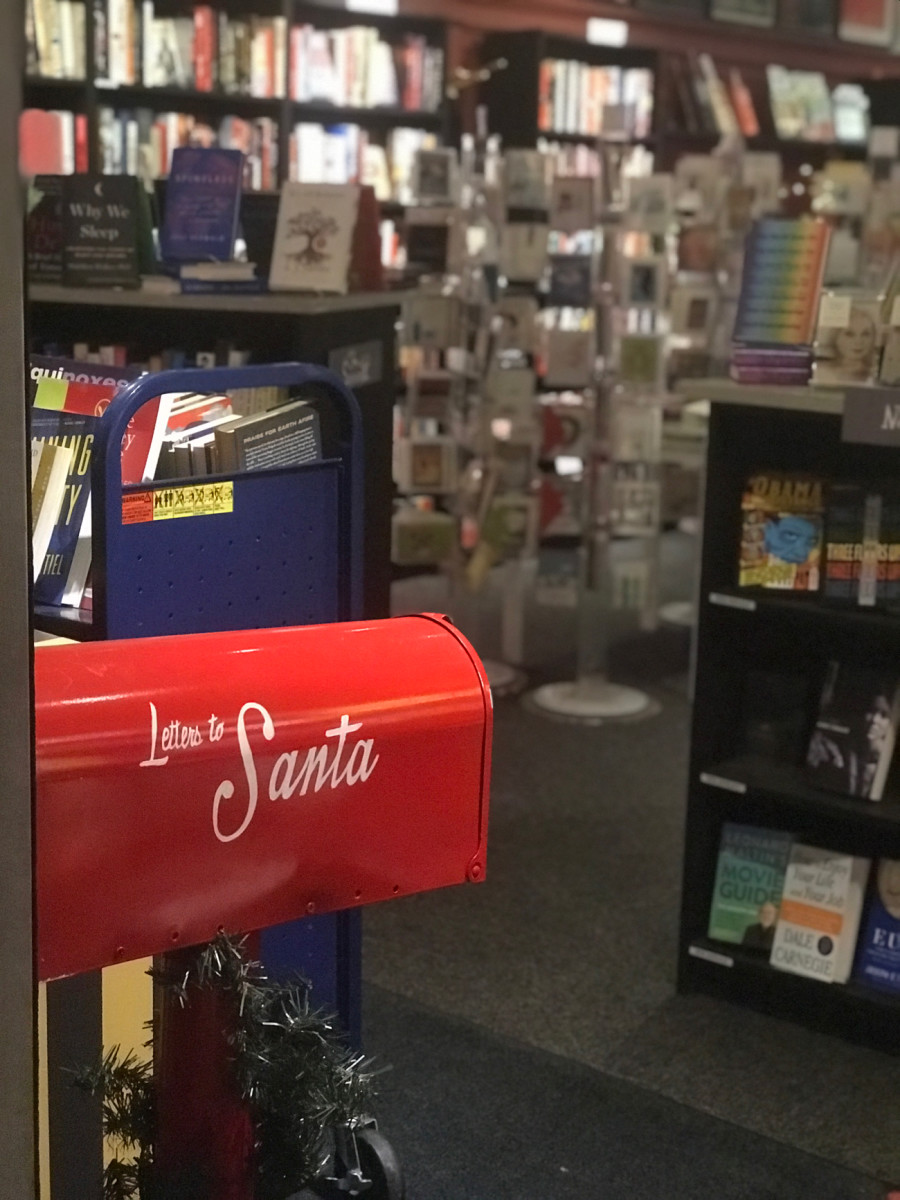 {The cutest mailbox from a local bookstore}