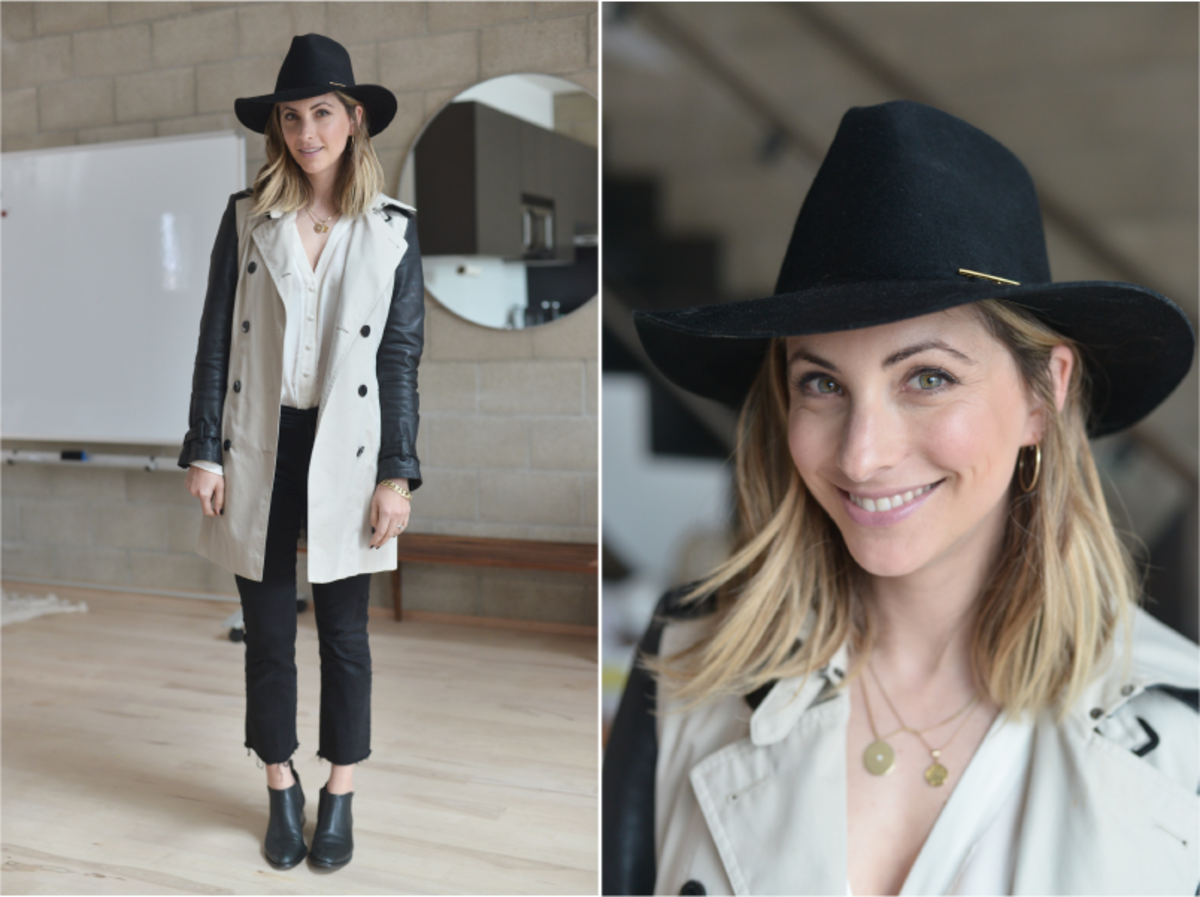 Monday: Jenna Leone Hat c/o, Elizabeth and James Blouse (similar here), Burberry Trench, J.Brand Jeans, Alexander Wang Booties (similar here)