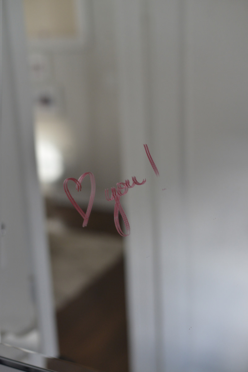 {A little note I left for G on his bathroom mirror}