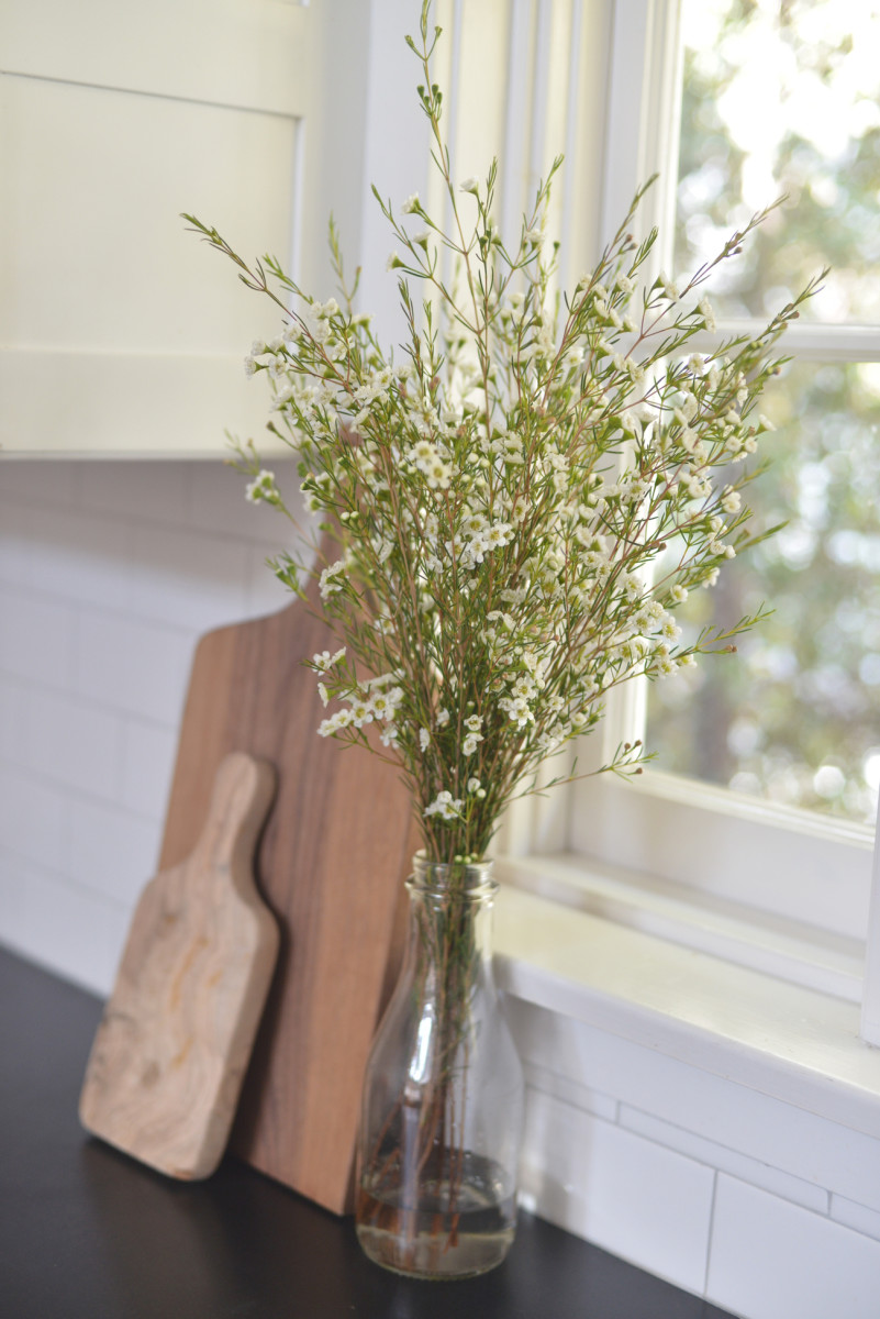 {Fresh blooms in our kitchen}