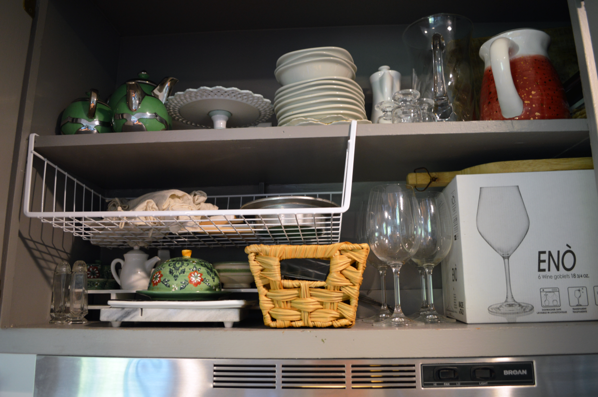 Our entertaining cabinet holds some of our more random entertaining needs. 