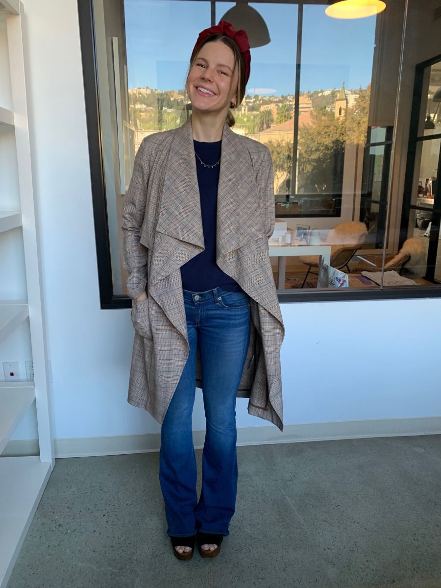 Monday: Shop Headband (coming soon!), Cupcakes and Cashmere Trench, Madewell Tee (similar here), Rag and Bone Jeans (similar here), Seychelles Platforms