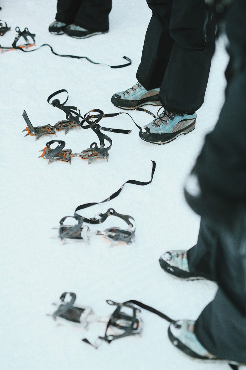 {About to put on our crampons}