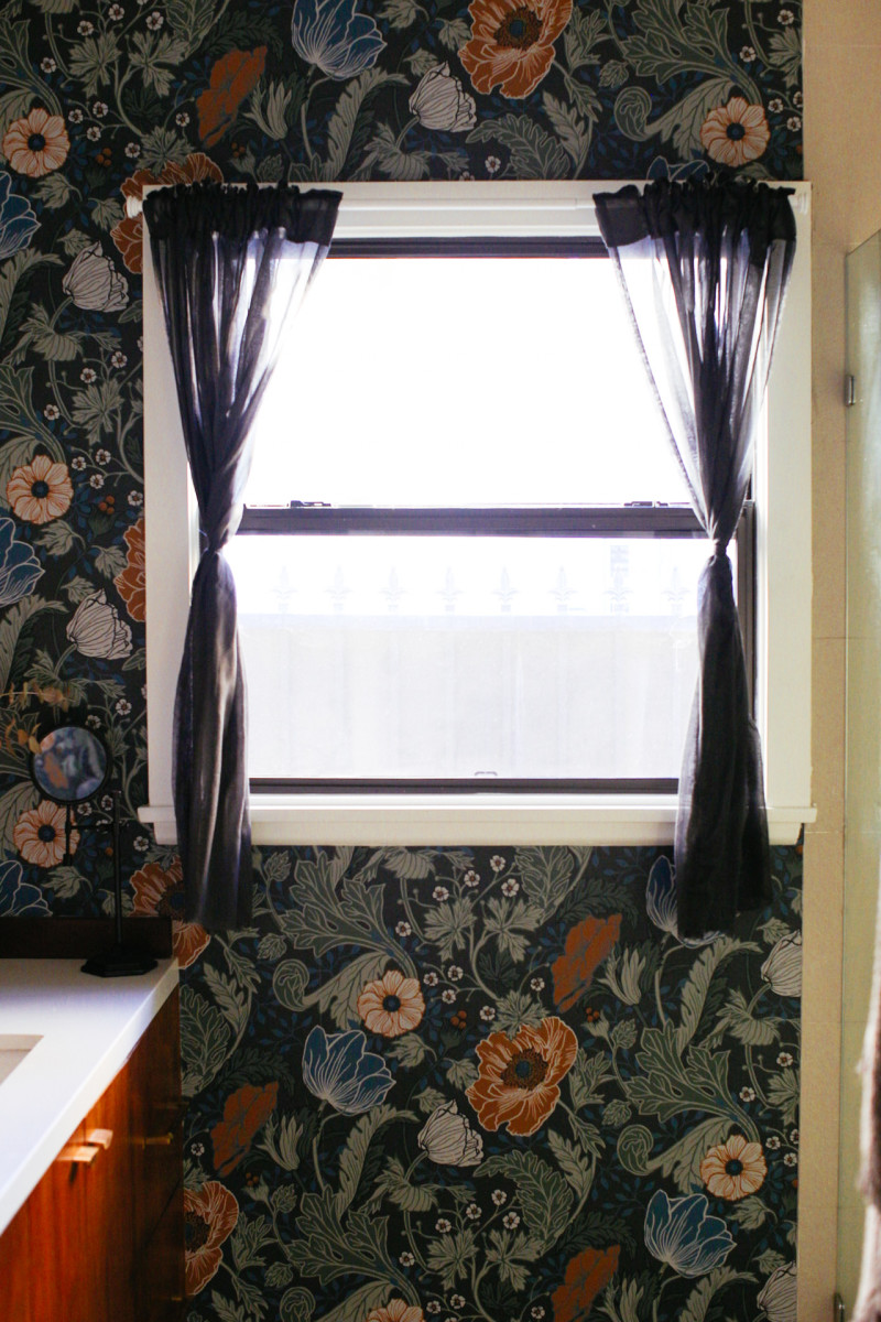 H&M Home linen curtains, Target curtain rod