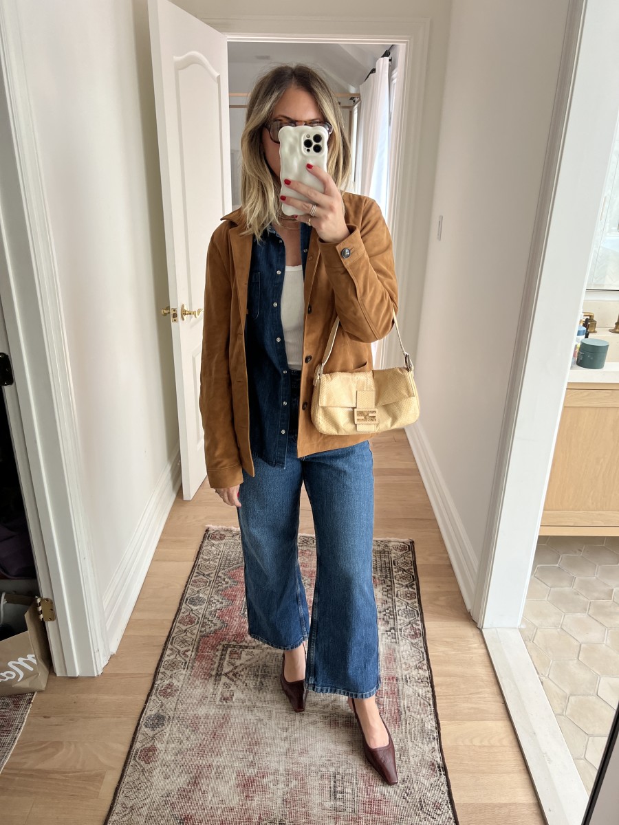 Shops denim and suede jacket