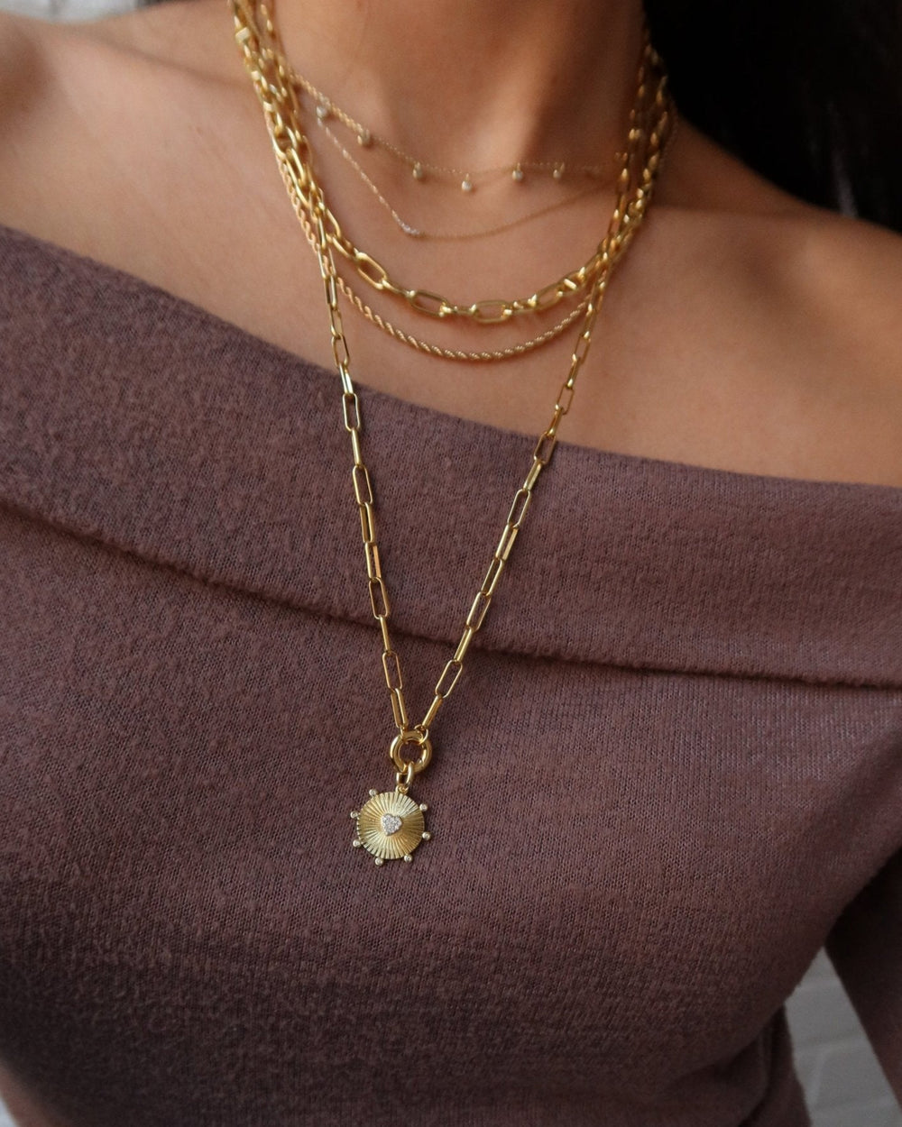 ALEXANDRA LONG PAPERCLIP CHAIN WITH PENDANT - Shop Cupcakes and Cashmere