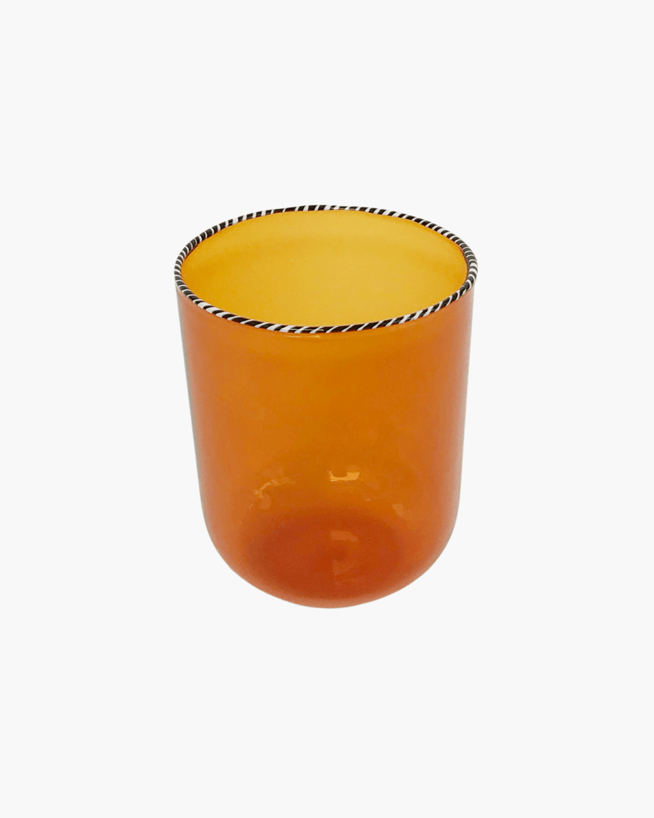 AMBER GLASS WITH BLACK AND WHITE TWISTED RIM - Shop Cupcakes and Cashmere