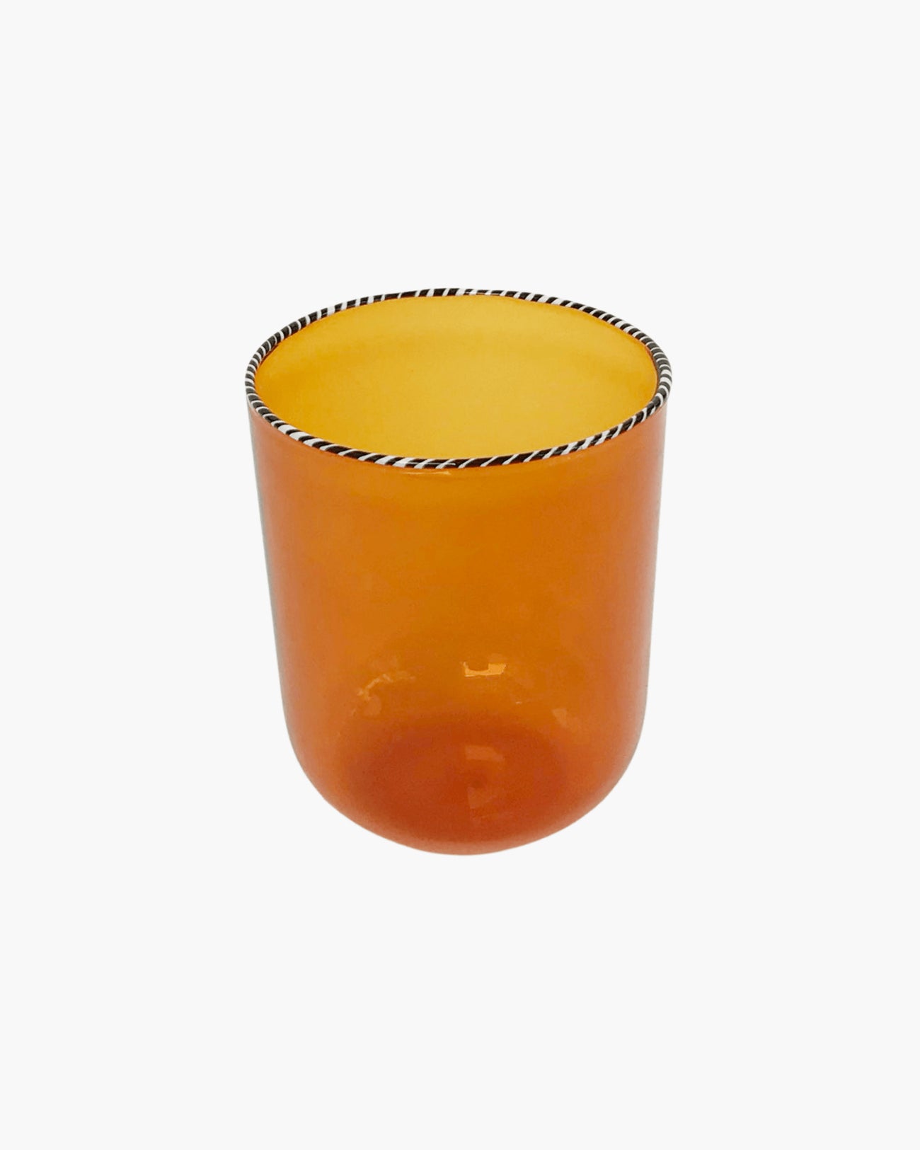 AMBER GLASS WITH BLACK AND WHITE TWISTED RIM - Shop Cupcakes and Cashmere