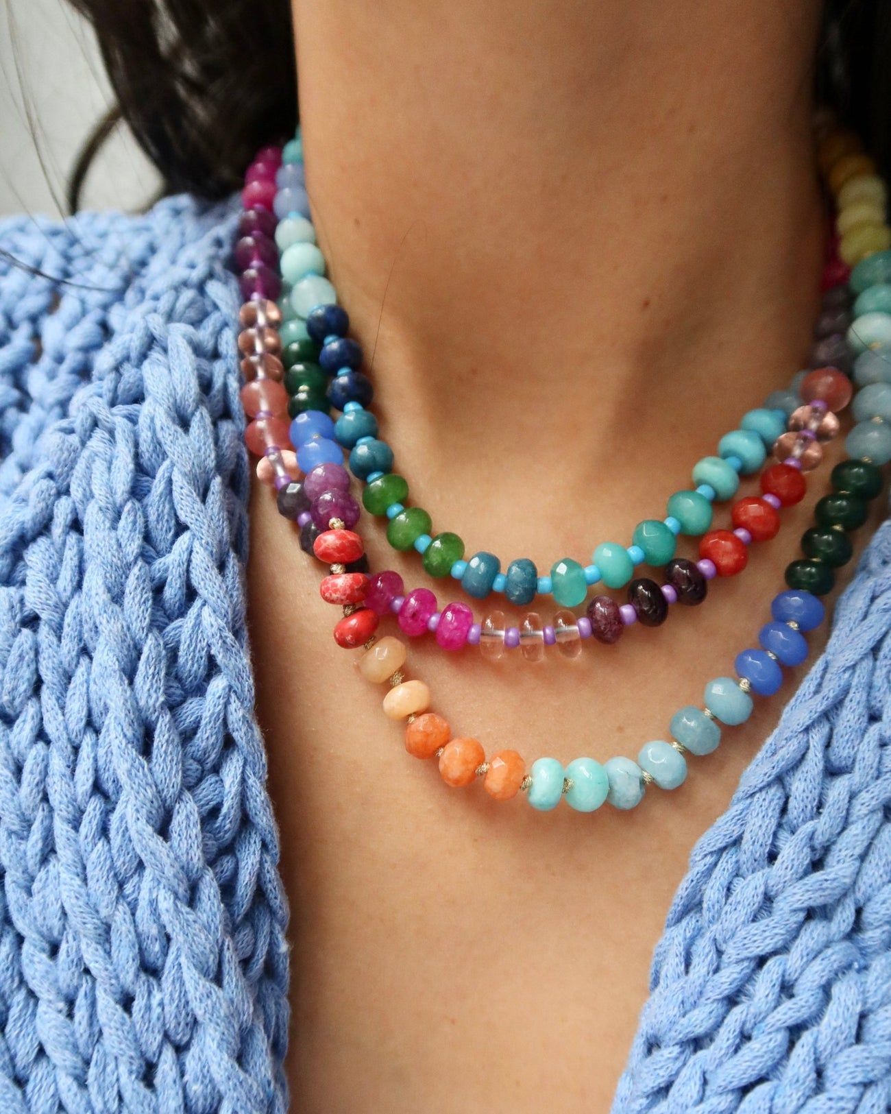 BLUEBERRY TWIST CANDY BEADED NECKLACE - Shop Cupcakes and Cashmere