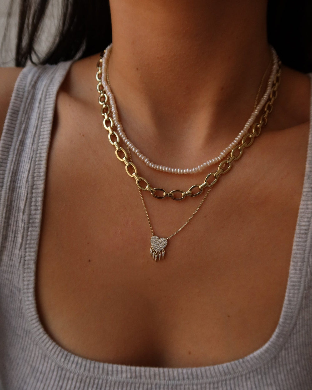 FLORENCE PAVÉ HEART SHAKER NECKLACE - Shop Cupcakes and Cashmere