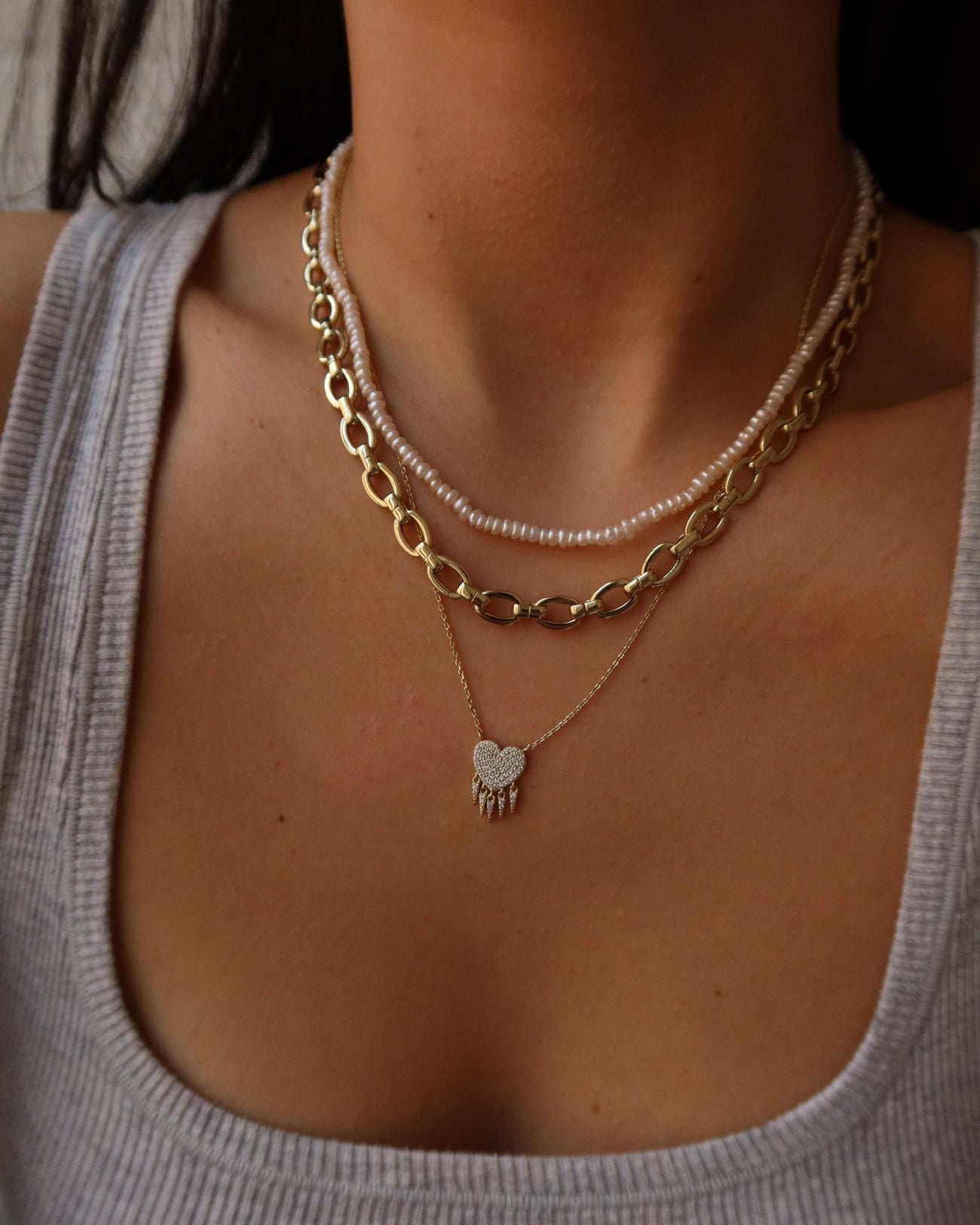 FLORENCE PAVÉ HEART SHAKER NECKLACE - Shop Cupcakes and Cashmere