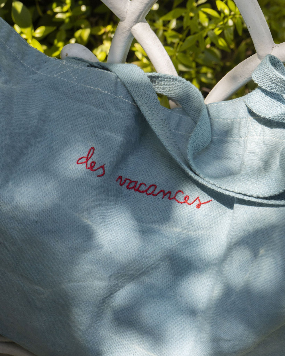 HAND EMBROIDERED VACANCES COTTON TOTE - Shop Cupcakes and Cashmere
