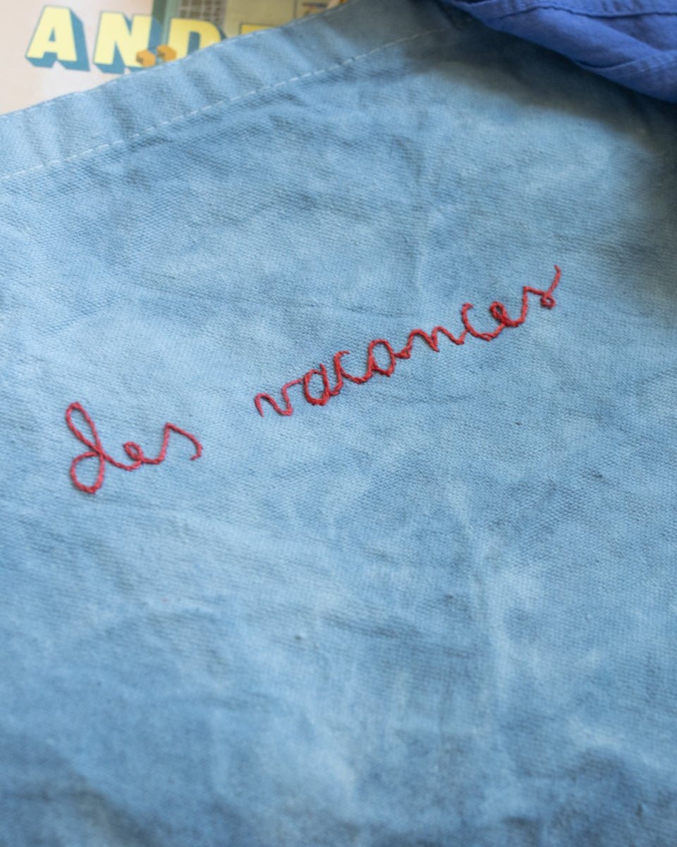 HAND EMBROIDERED VACANCES COTTON TOTE - Shop Cupcakes and Cashmere