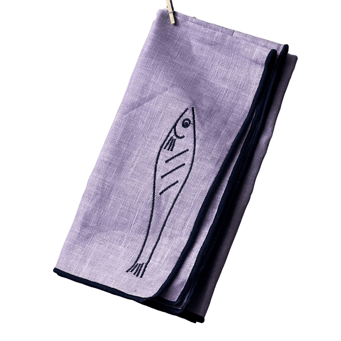 LINEN BLEND NAPKIN FISH EMBROIDERY (SET OF 2) - Shop Cupcakes and Cashmere