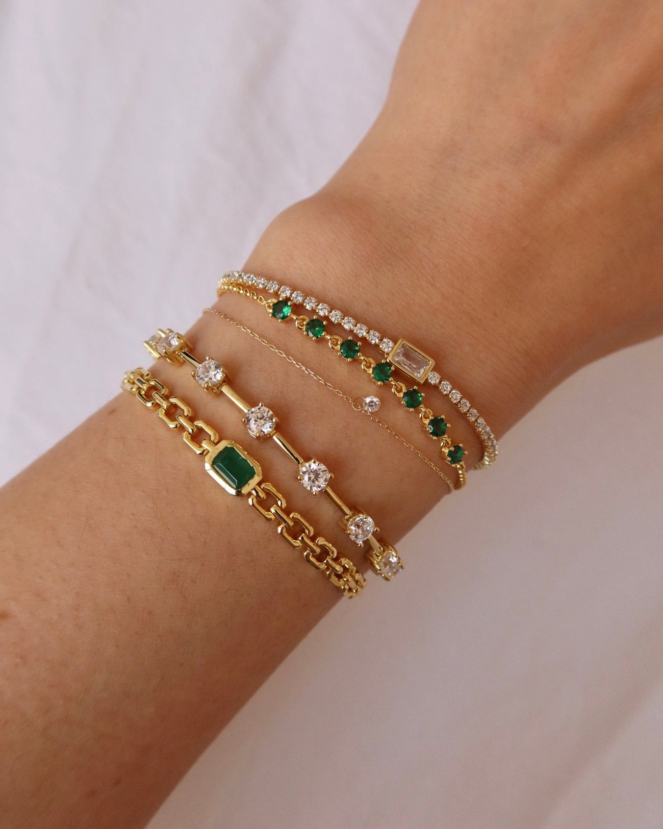 LITIA GREEN CZ STATION BRACELET - Shop Cupcakes and Cashmere