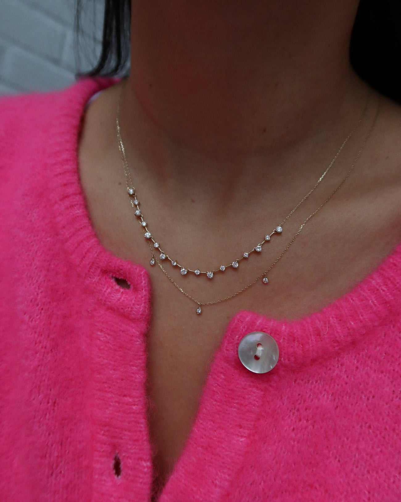 POMEROL TRIPLE TEARDROP DIAMOND SHAKER NECKLACE - Shop Cupcakes and Cashmere