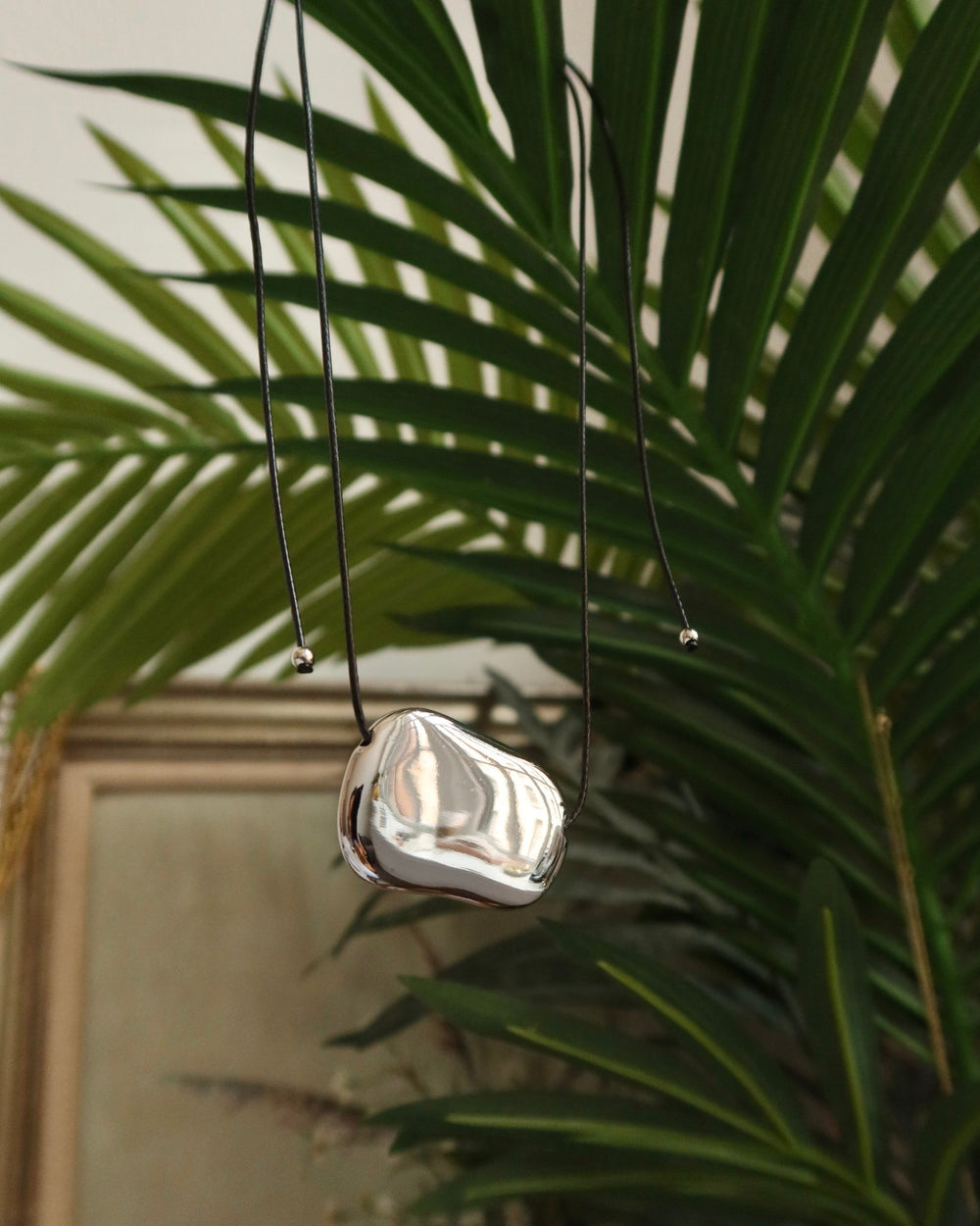RAQUEL ORGANIC SILVER PLATE LEATHER NECKLACE - Shop Cupcakes and Cashmere