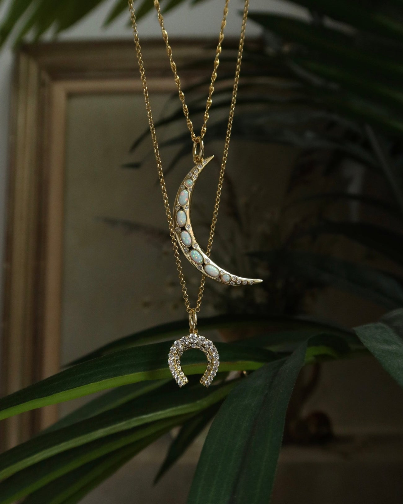 SELENE OPAL MOON CHARM NECKLACE - Shop Cupcakes and Cashmere
