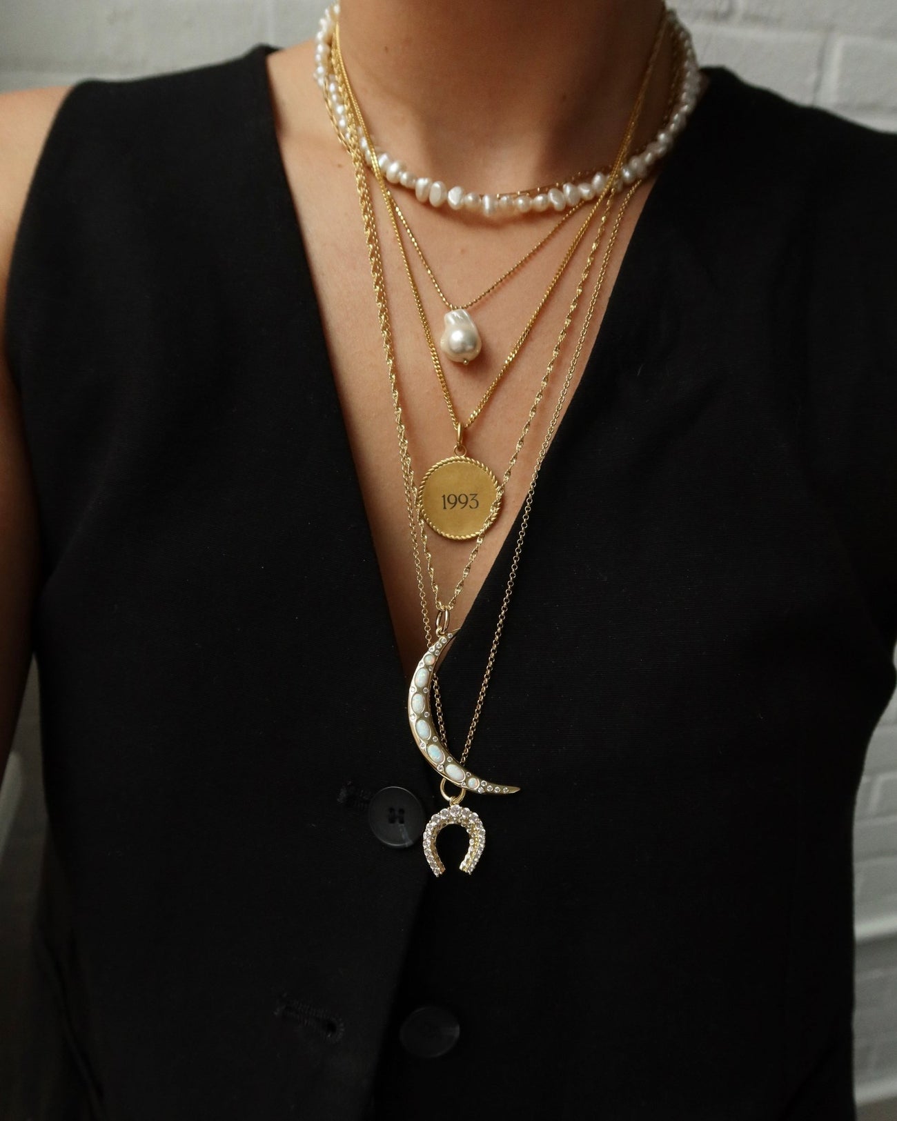 SELENE OPAL MOON CHARM NECKLACE - Shop Cupcakes and Cashmere