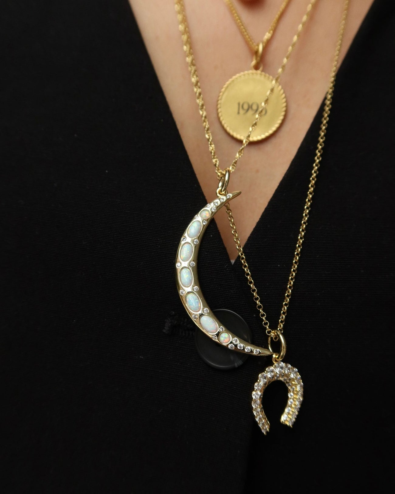 SELENE OPAL MOON CHARM NECKLACE - Shop Cupcakes and Cashmere