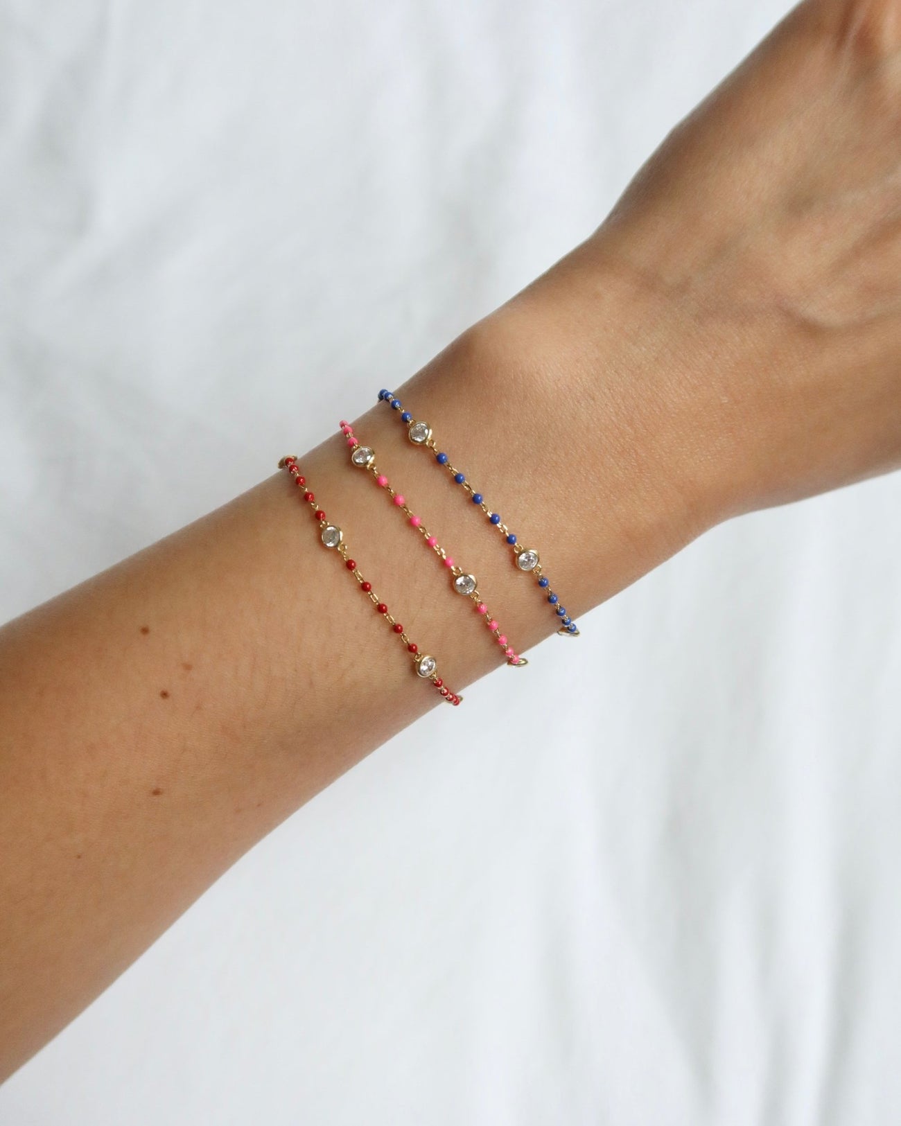 YAEL CZ ENAMEL BRACELET (RED) - Shop Cupcakes and Cashmere