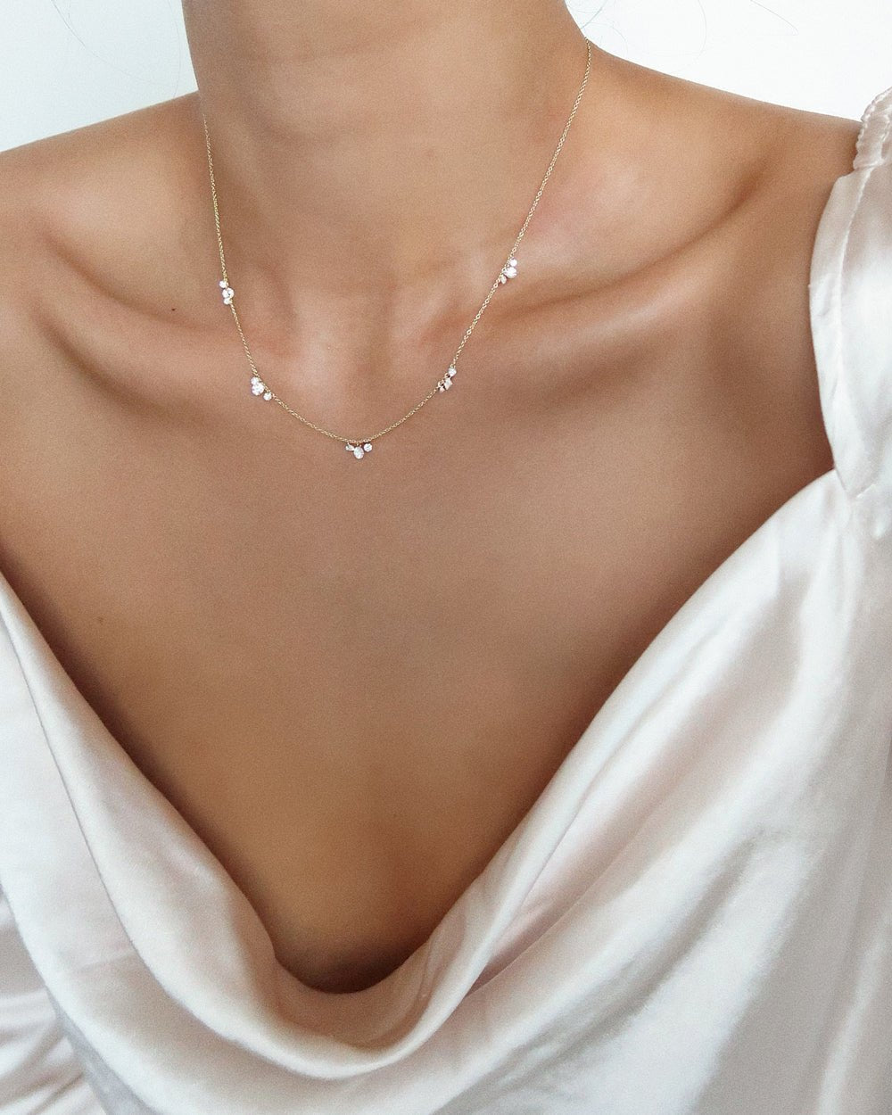 MARIN FLOATING DIAMOND CLUSTER NECKLACE - Shop Cupcakes and Cashmere